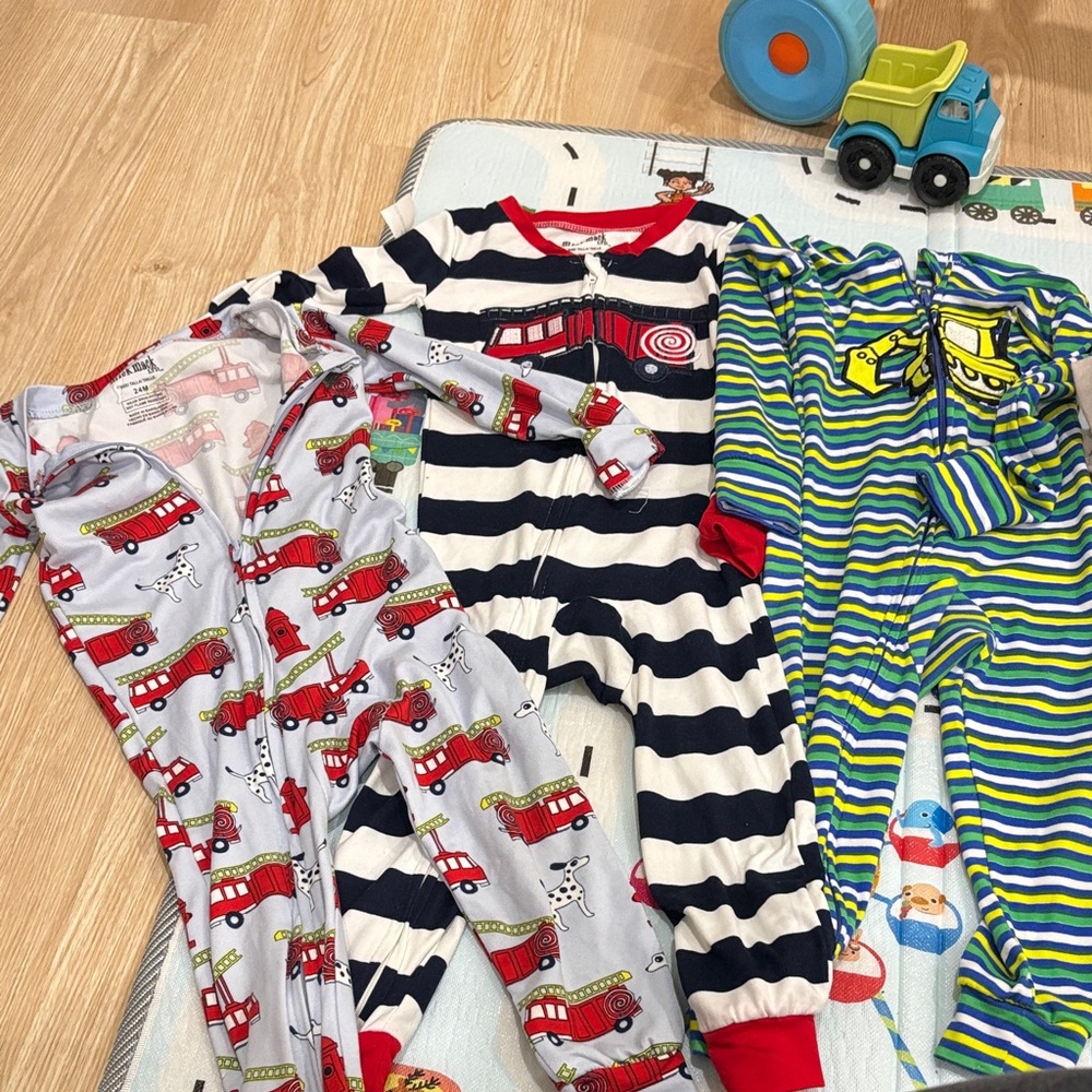 Set of Three Baby Pajamas with Fun Prints